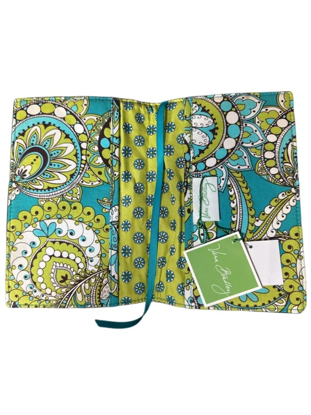 Vera Bradley Fabric Book Cover Case with Ribbon Bookmark - Picture 1 of 6